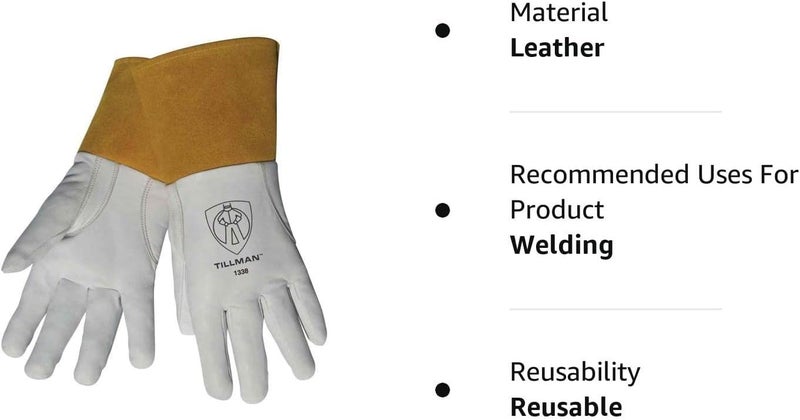 Tillman unisex adult Tig Welding Gloves R3SC34122981, White, X-Large Pack of 1 US - Image 2